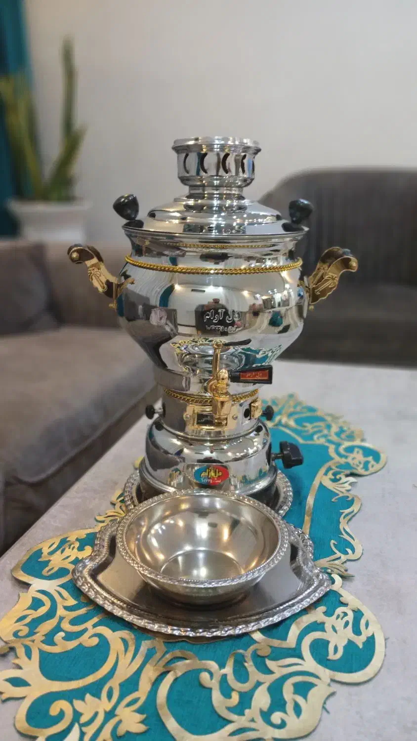 سماور گازی نونو با سینی و کاسه|سماور، چای‌ساز، قهوه‌ساز|تهران, افسریه شمالی|دیوار