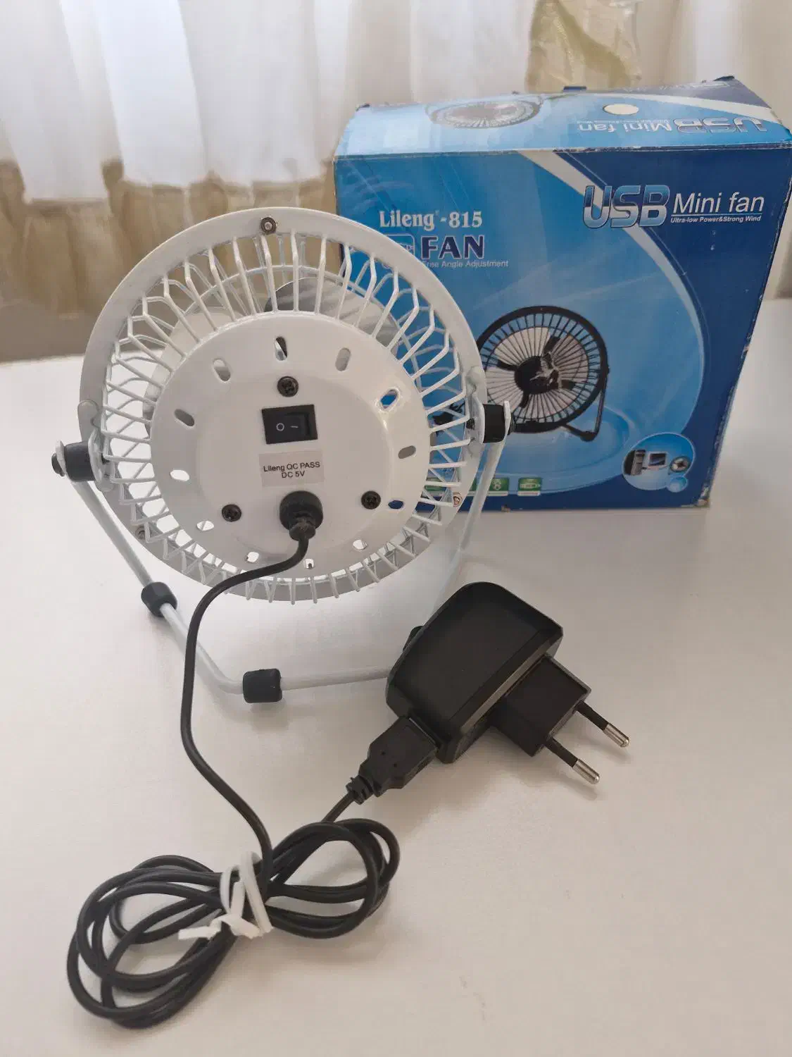 مینی فن برقی رومیزی نو با جعبه|پنکه و تصفیهکنندهٔ هوا|تهران, آهنگران (سراسیاب دولاب)|دیوار