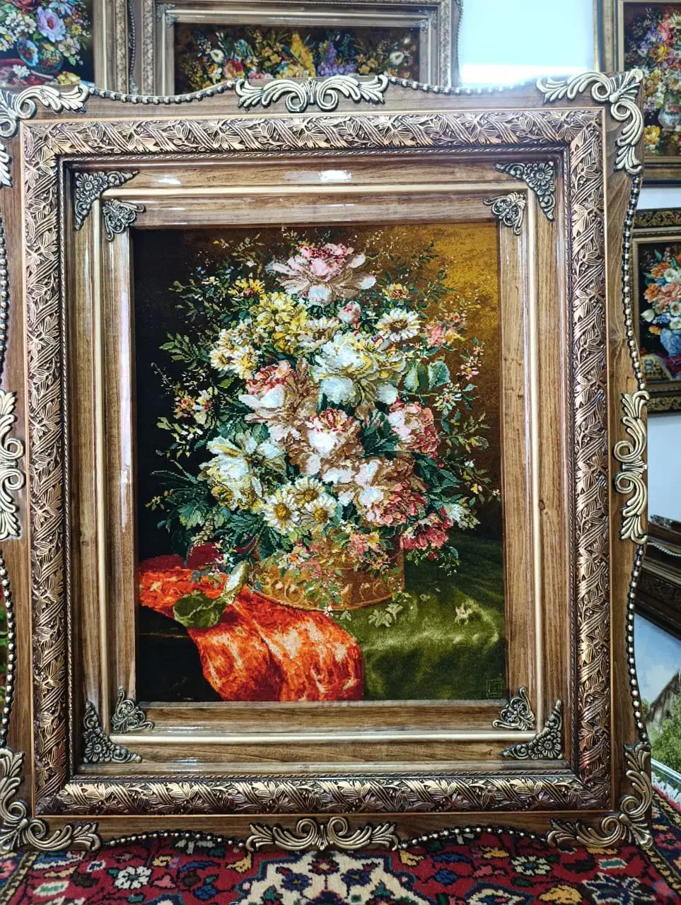 تابلو فرش دستبافت گل مناسب کادو/فروش نقد و اقساط|تابلو فرش|تهران, بوستان جنگلی لویزان|دیوار