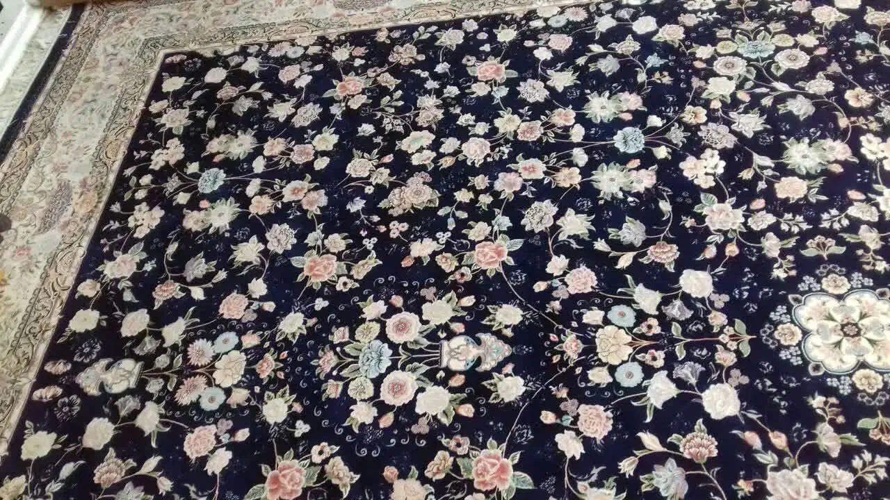 دوعدد فرش ۱۲ متری سورمه ای ۱۲۰۰ شانه|فرش|کرمانشاه, |دیوار