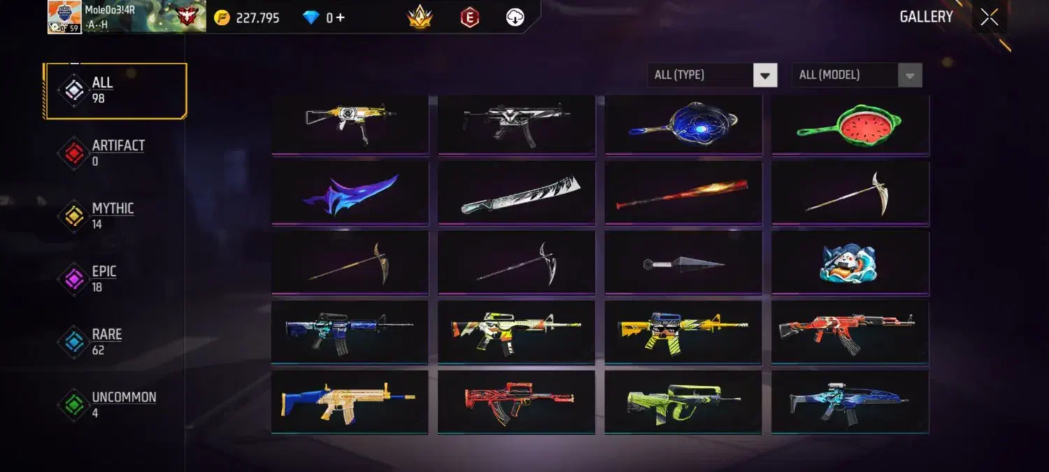 اکانت فری فایر ناب|کنسول، بازی ویدئویی و آنلاین|لردگان, |دیوار