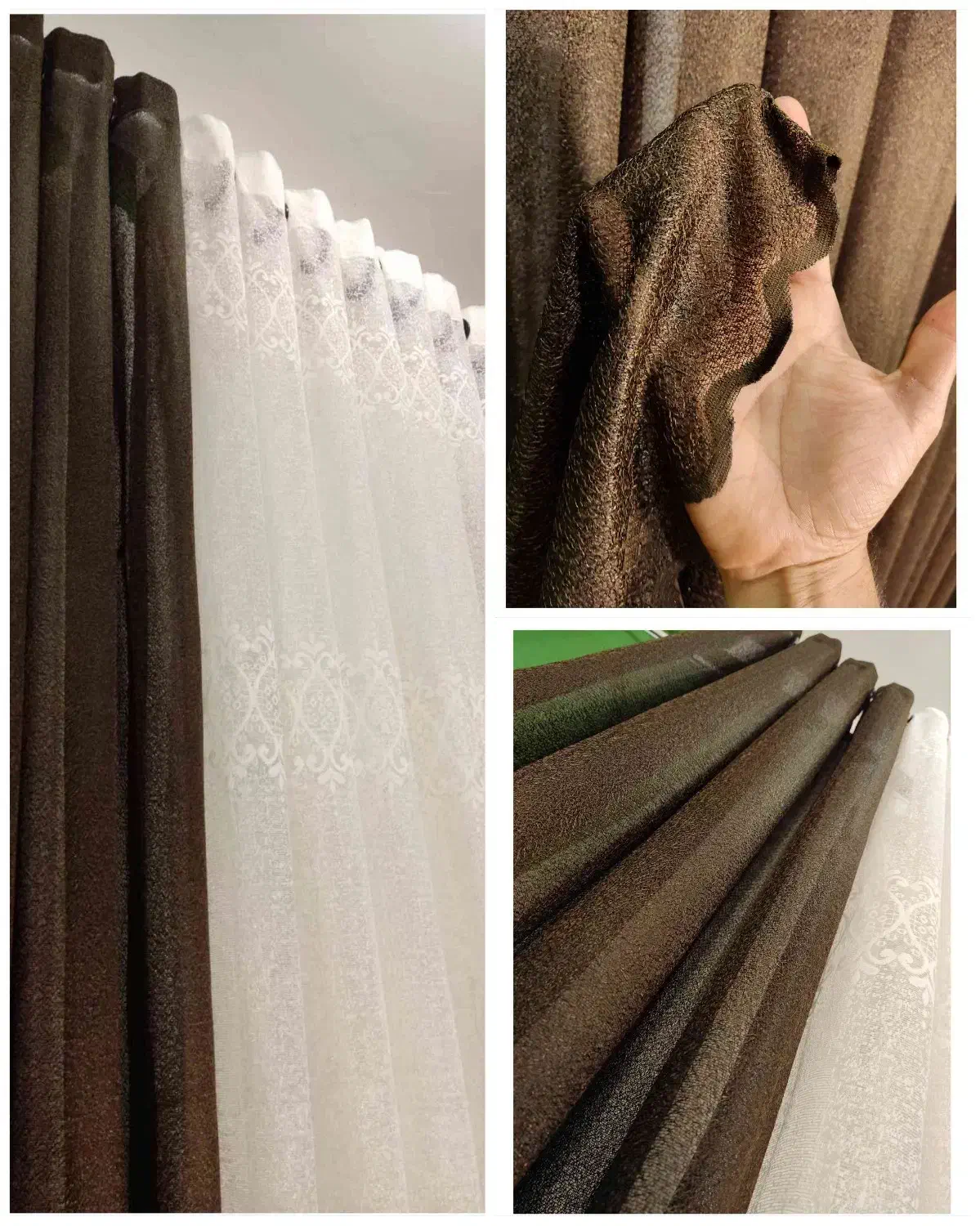 نگذار فرصت از دست بره.پرده اسلپ لیوما قهوه‌ای CL35|پرده، رانر، رومیزی|ساری, |دیوار