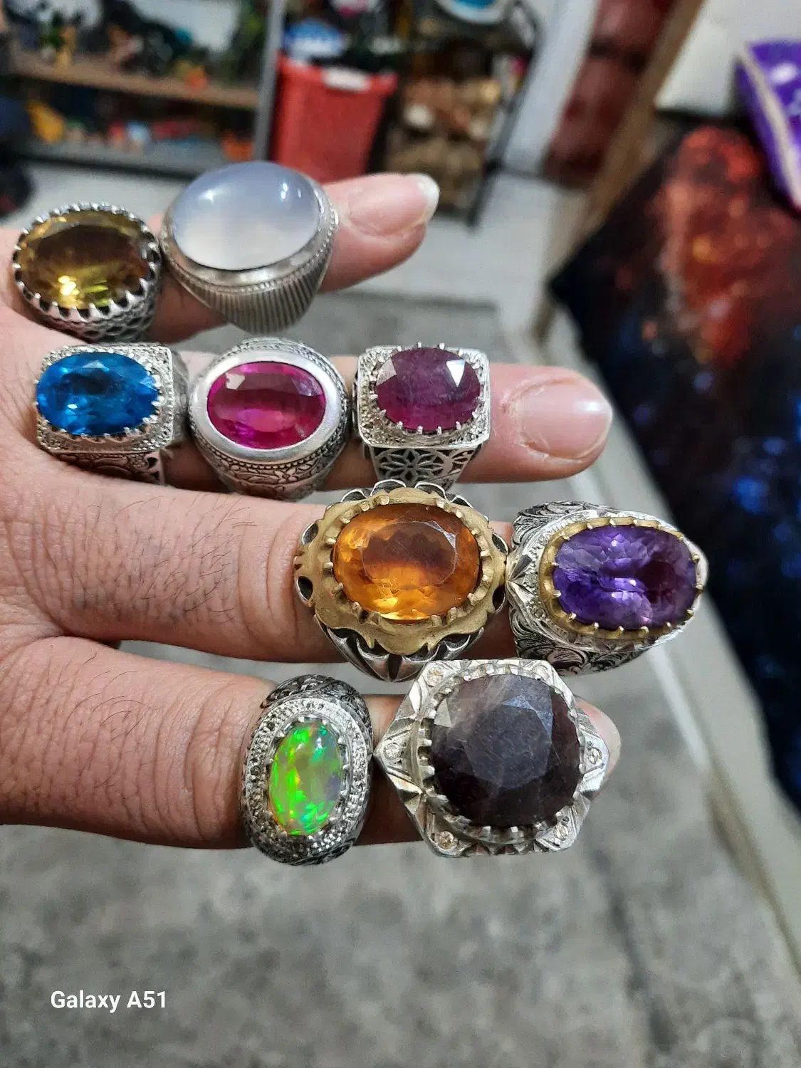 ی تعداد انگشتر نقره۹۲۵ کار دست|جواهرات|قوچان, |دیوار