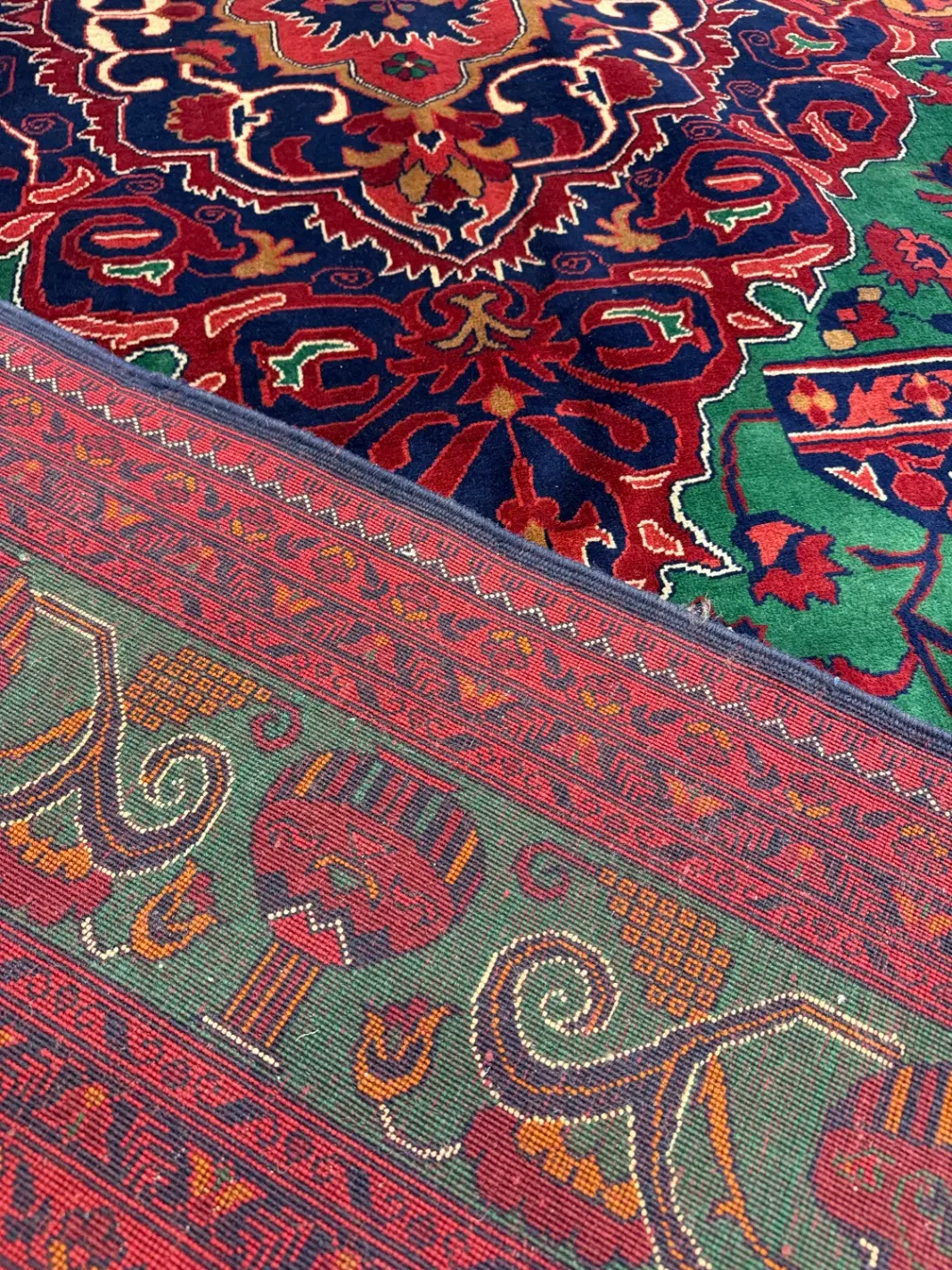 ۹متری دستبافت تمام کرک مرینوس۵۰رج سبز/اقساط۱۲ماهه|فرش|مشهد, هفت تیر (حافظ)|دیوار