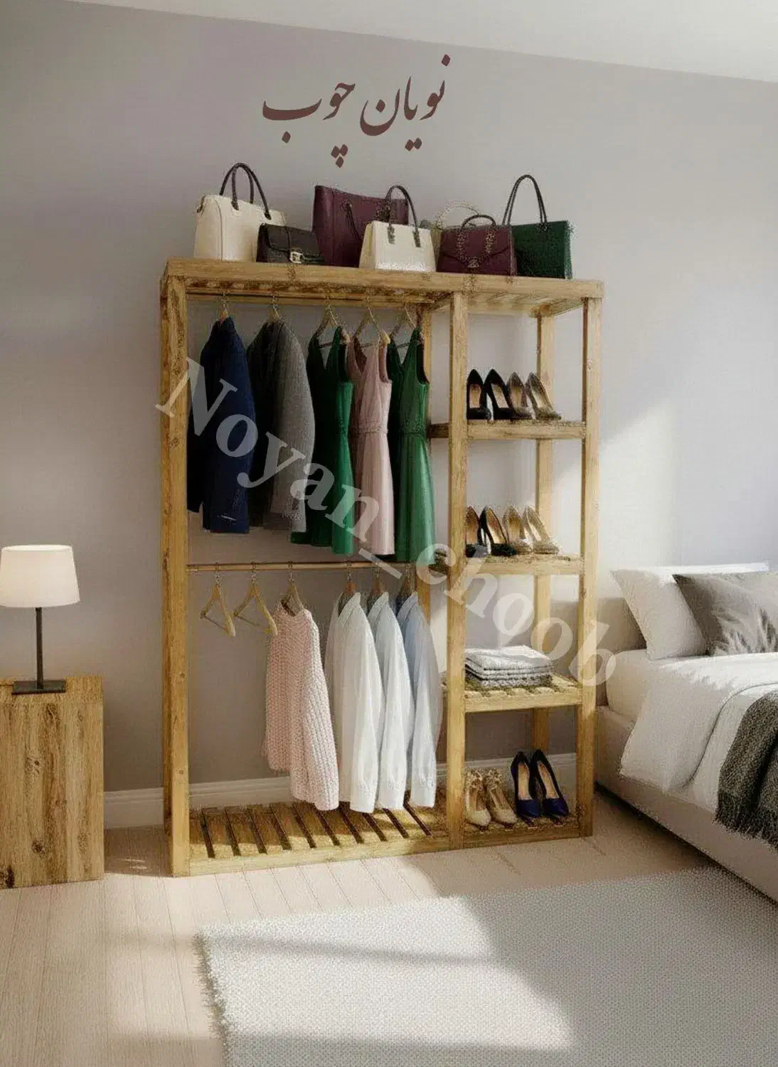 شلف لباس چوبی|بندرخت و رخت‌آویز|اردبیل, |دیوار