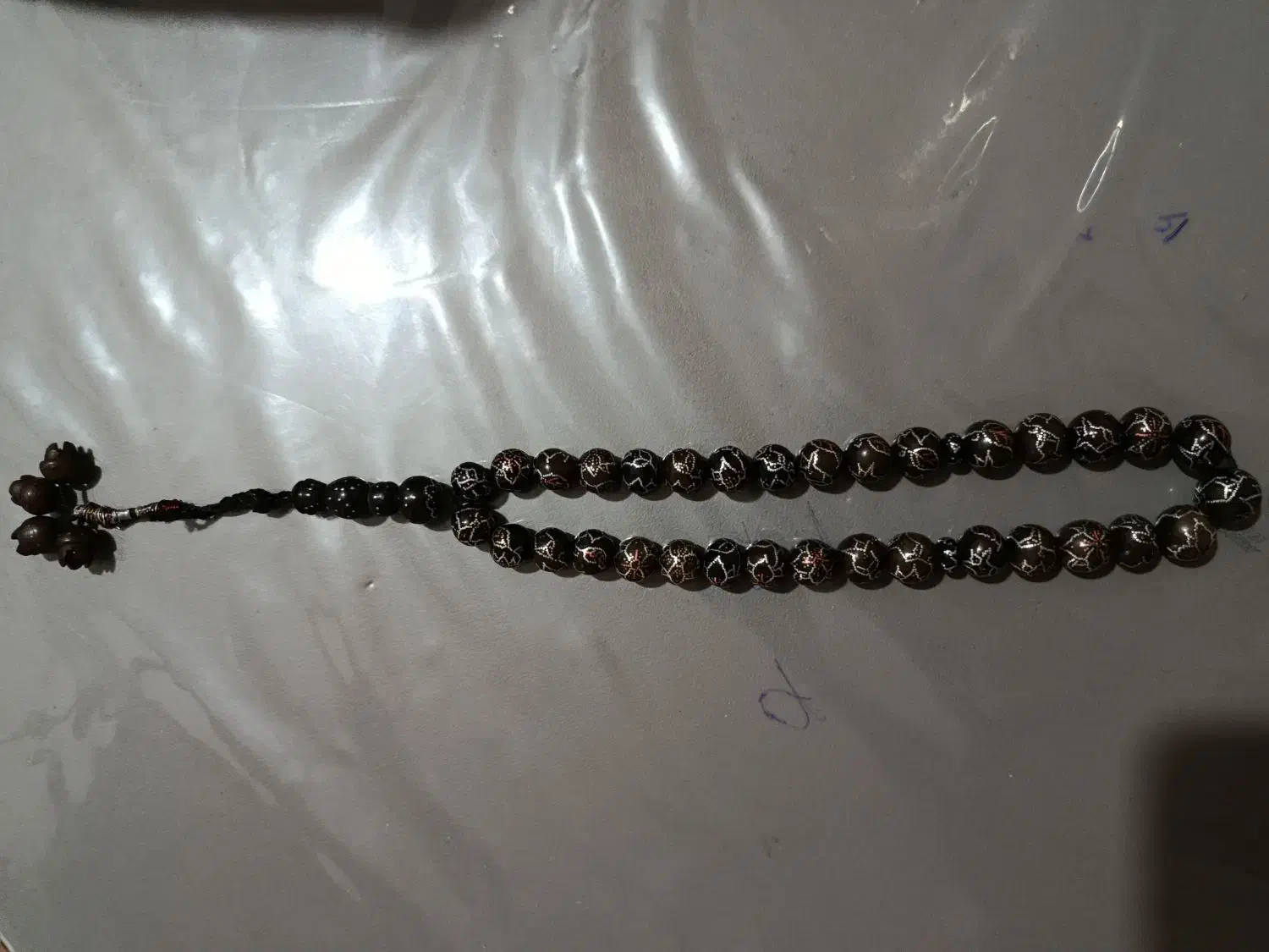 تسبیح داس دست ساز نقره کوب|کلکسیون اشیاء عتیقه|کرمان, |دیوار