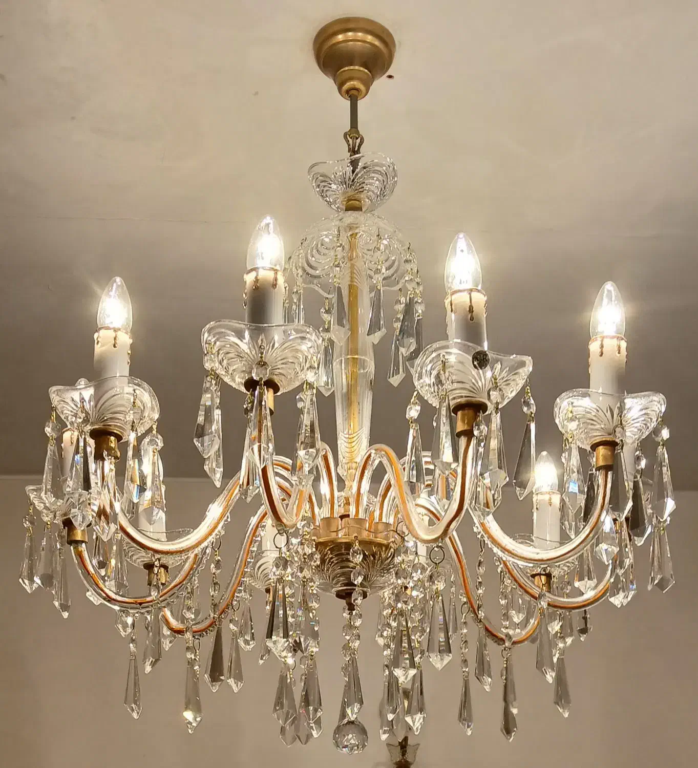 یکجفت لوستر۱۰شاخه کریستالRCRایتالیا|لوستر و چراغ آویز|تهران, درکه|دیوار