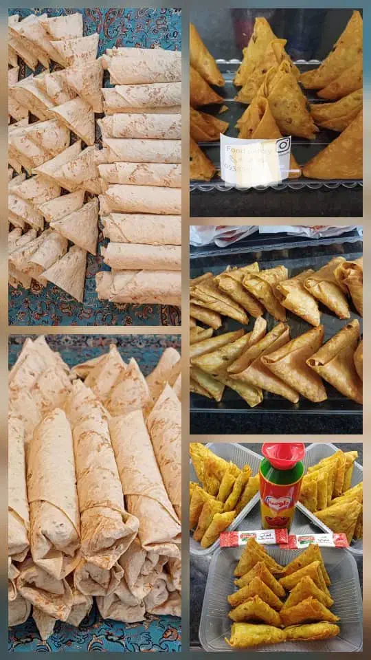 ارائه انواع سمبوسه ساده و پیتزایی وخوراک بندری|خوردنی و آشامیدنی|شیراز, ابیوردی|دیوار