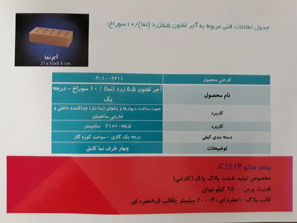 کارخانه آجرسفال شاه جهان شیروان.|مصالح و تجهیزات ساختمان|شیروان (خراسان), |دیوار