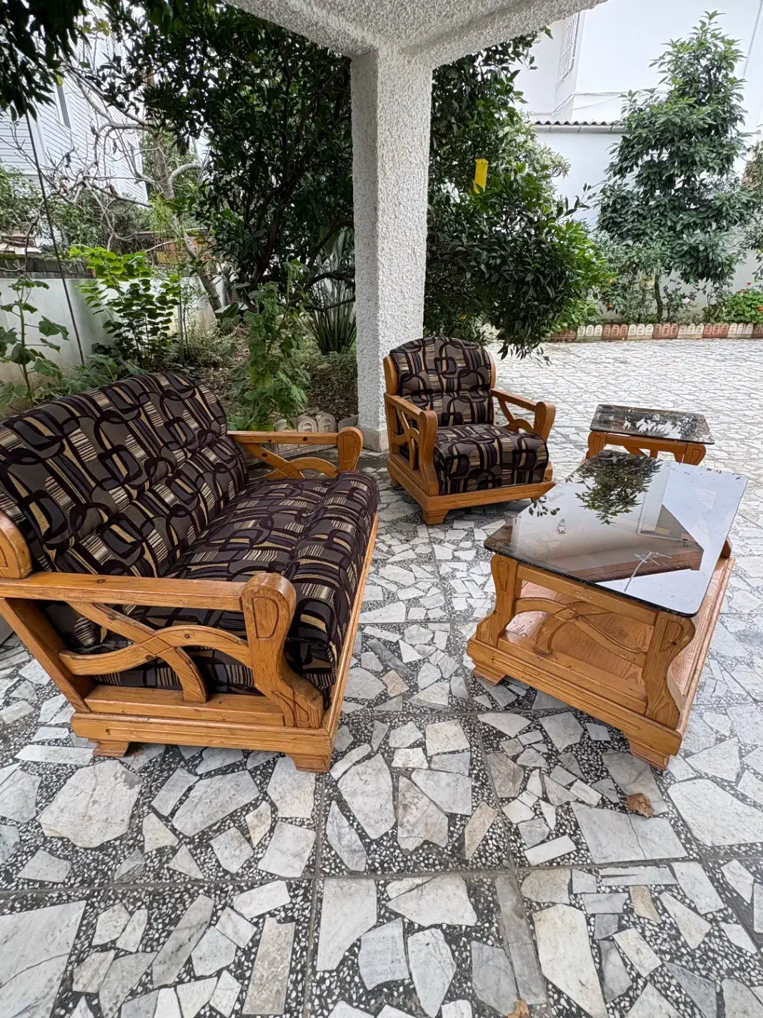 مبل چوبی + میز|مبلمان خانگی و میز عسلی|نوشهر, |دیوار