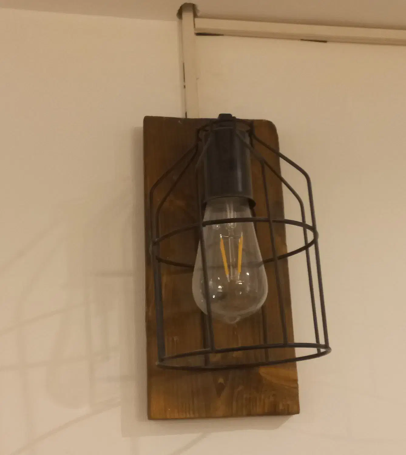 دیوار کوب چوبی فلزی ادیسونی کافه ای فانتزی|لوستر و چراغ آویز|قم, دورشهر|دیوار