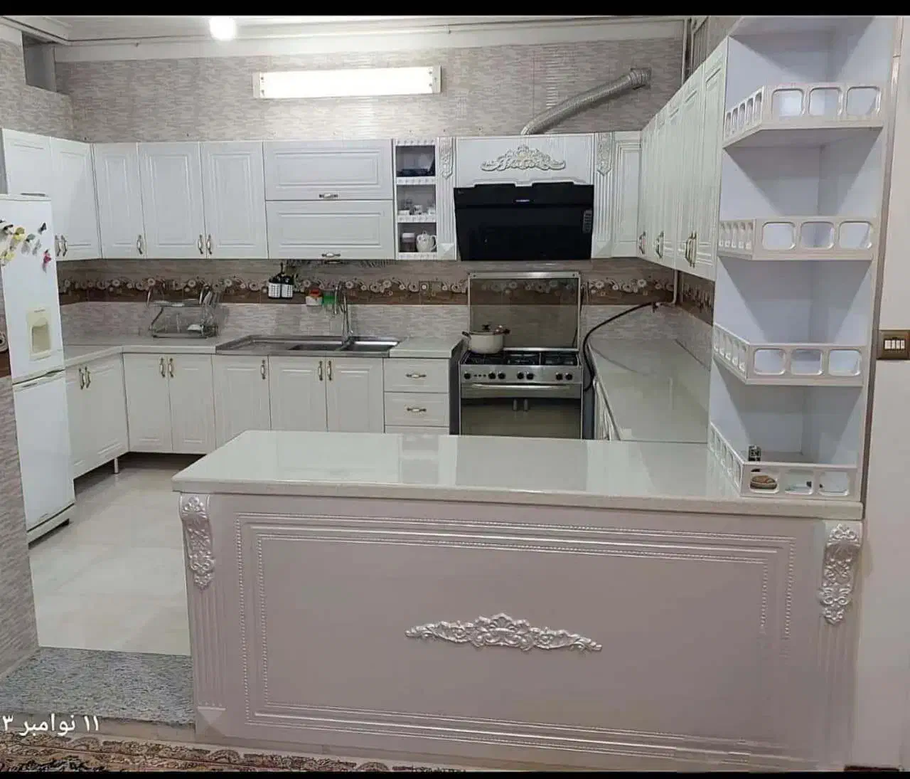 کابینت ممبران سفید بوفه زنبوری/جزیره طرح برجسته|مصالح و تجهیزات ساختمان|اصفهان, خانه اصفهان|دیوار