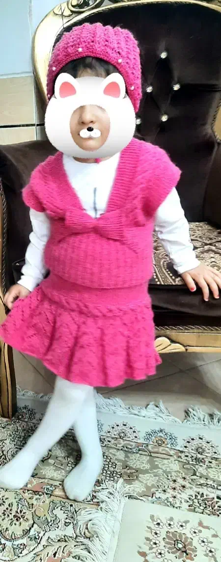 لباس دخترانه بافت با دست یلدایی و غیر یلدا|کفش و لباس بچه|اصفهان, کنگاز|دیوار