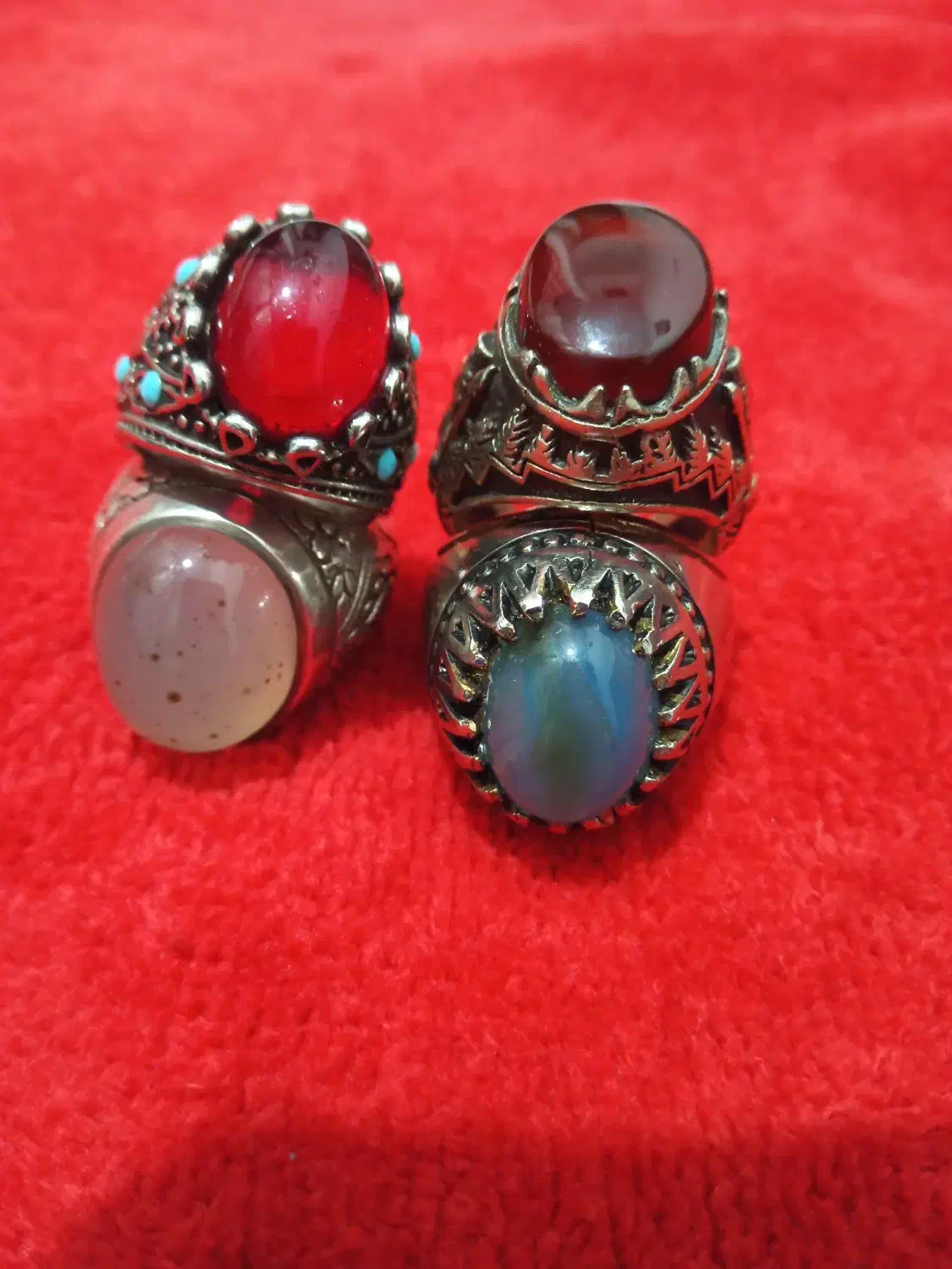 انگشترهای نقره قدیمی دستساز و ماشینی|کلکسیون اشیاء عتیقه|لنگرود, |دیوار