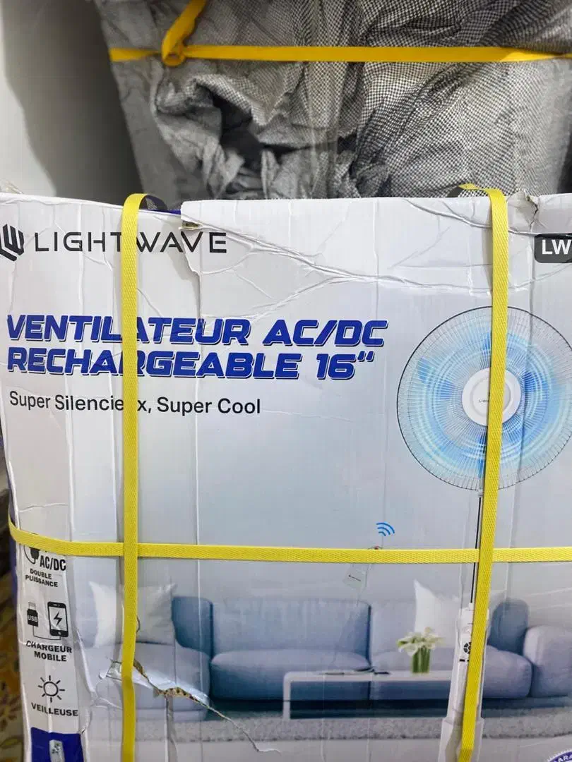 پنکه شارژی،light wave مدلlw-rf-1622|سایر لوازم برقی|بهبهان, |دیوار