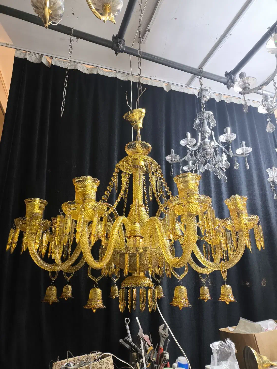 لوستر باکارات ۸شاخه نباتی رنگ|لوستر و چراغ آویز|اصفهان, بیدآباد|دیوار
