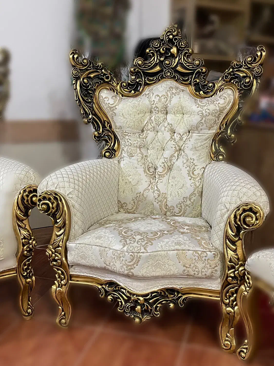 فروش مبل سلطنتی(استیل)پارچه ترک/کاملا نو|مبلمان خانگی و میز عسلی|جیرفت, |دیوار