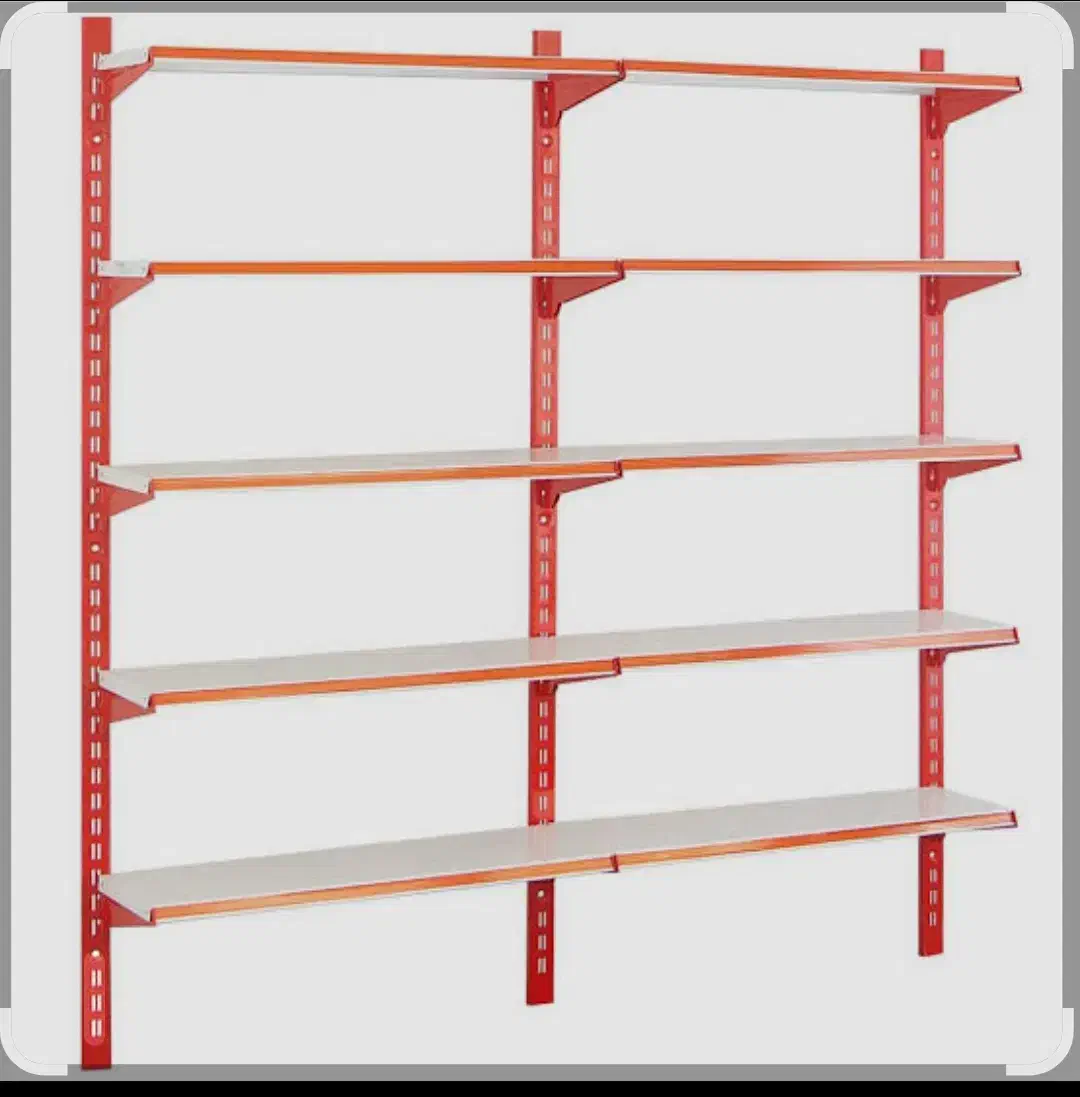 قفسه فلزی با لچکی و ستون|کتابخانه، شلف، قفسههای دیواری|چهارباغ, |دیوار