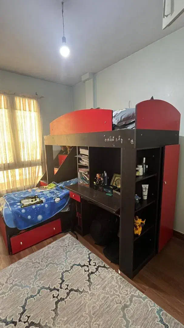 تخت دو طبقه با پله های کشویی|تخت و سرویس خواب|تهران, کرمان|دیوار