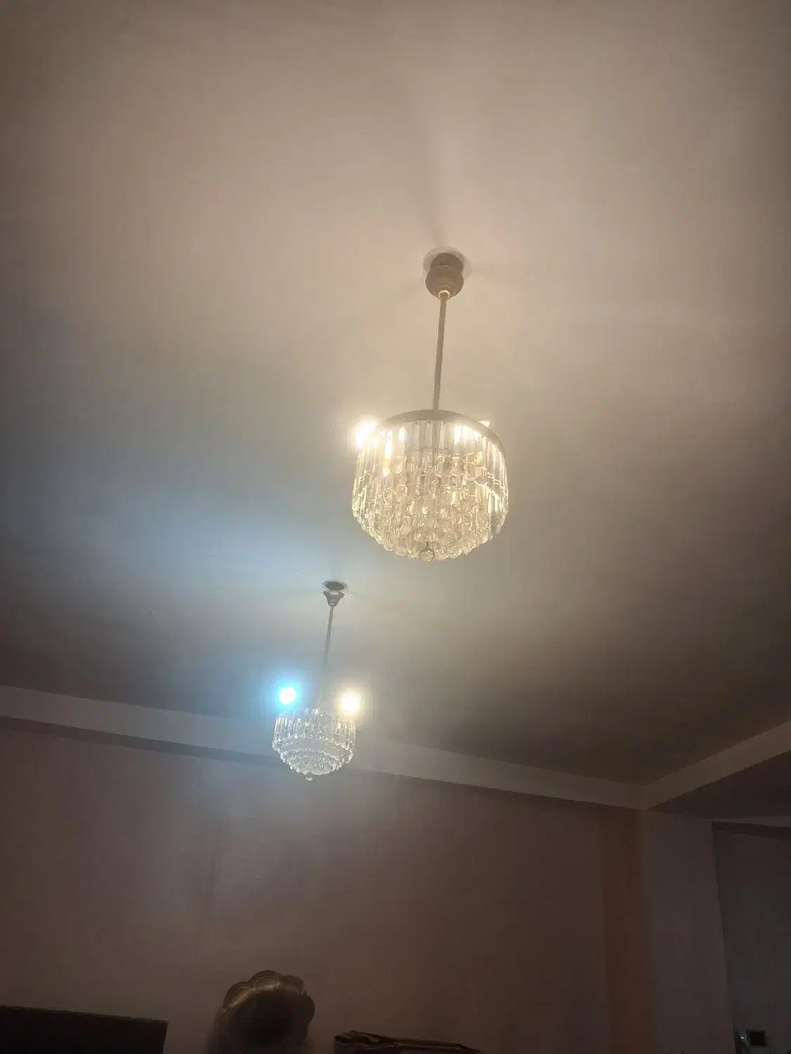 دوعدد لوستر کریستالی|لوستر و چراغ آویز|پردیس, فاز ۸|دیوار