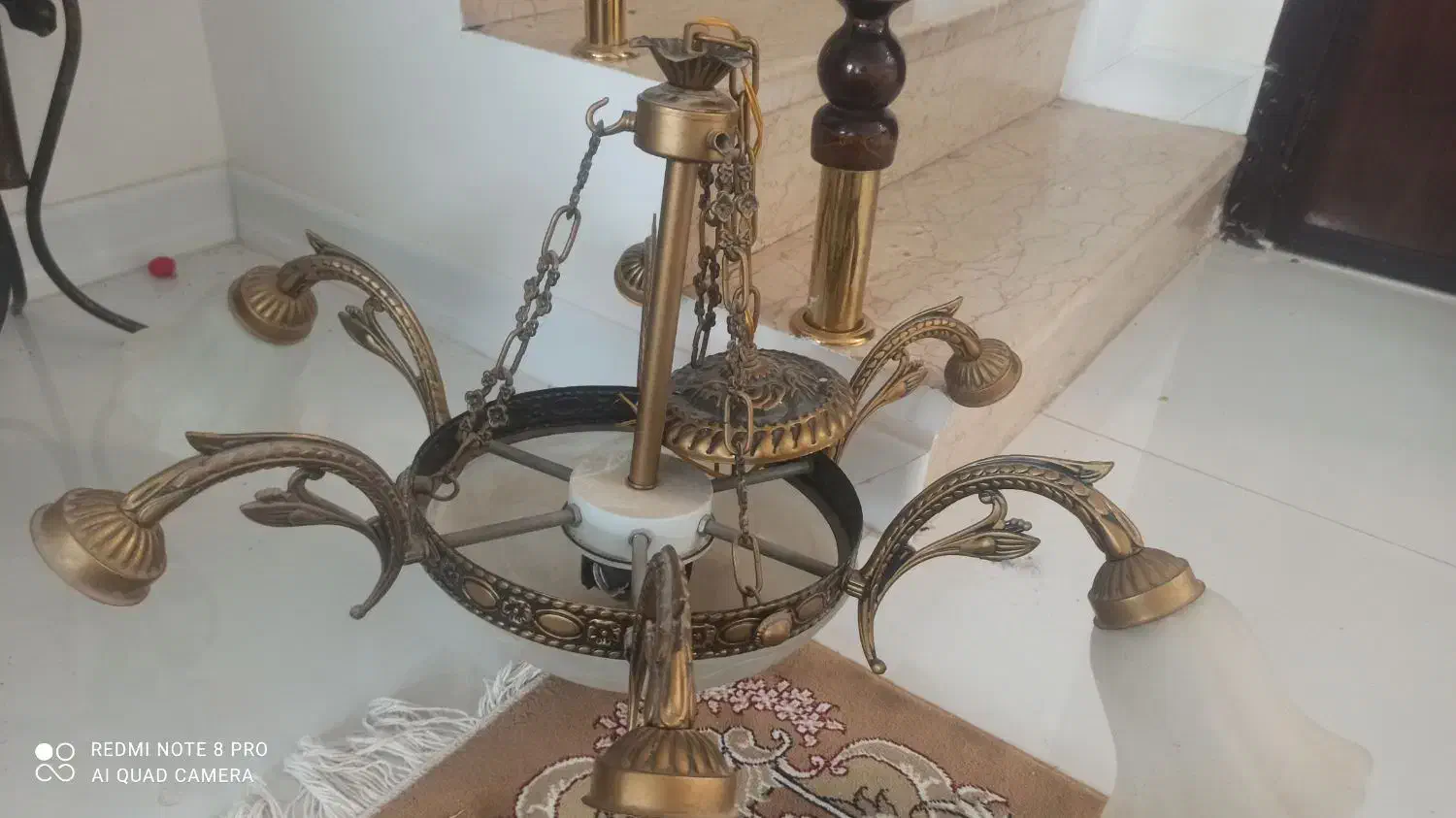 لوستر 6شعله سقفی|لوستر و چراغ آویز|یزد, |دیوار