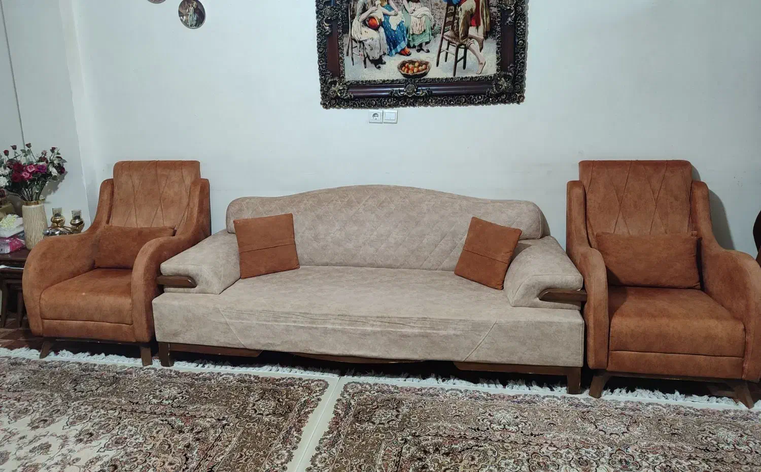 مبل راحتی ۷ نفره با میز|مبلمان خانگی و میز عسلی|دلیجان, |دیوار