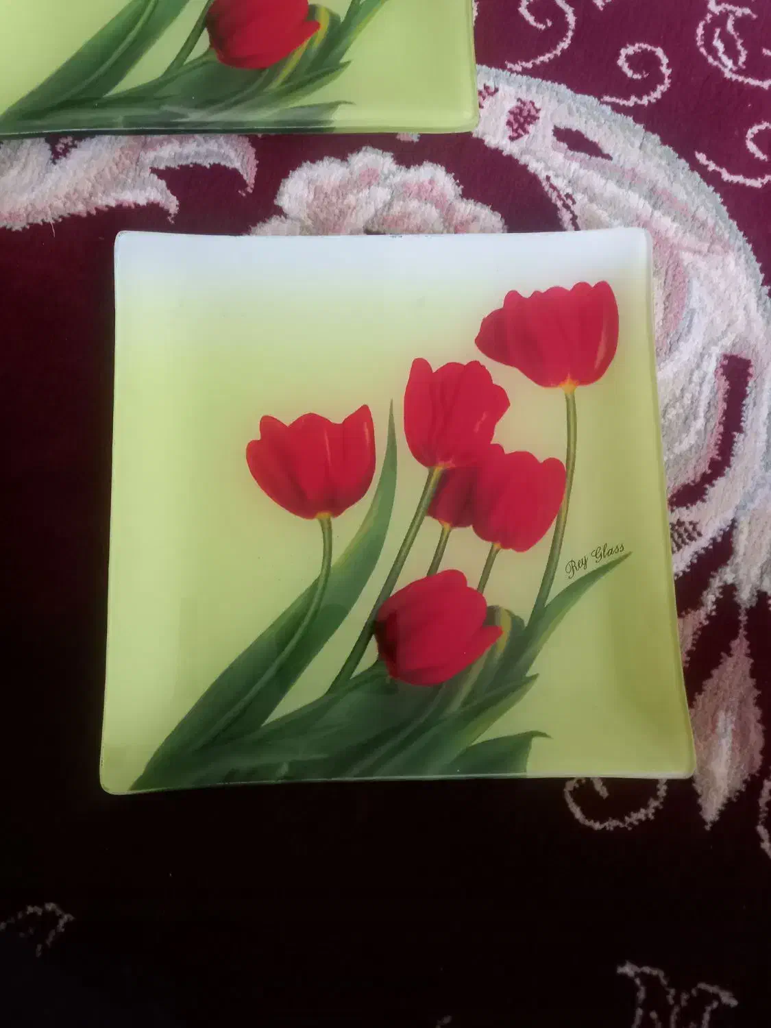 شش عدد بشقاب مربی بفرش میرسد|ظروف سرو و پذیرایی|بیجار, |دیوار