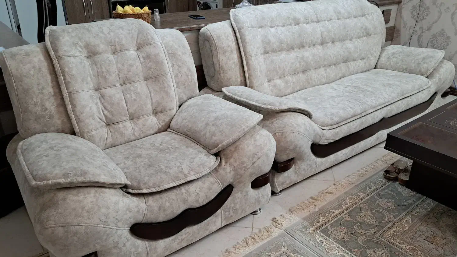 مبل هفت نفره پارچه ای|مبلمان خانگی و میز عسلی|یزد, |دیوار