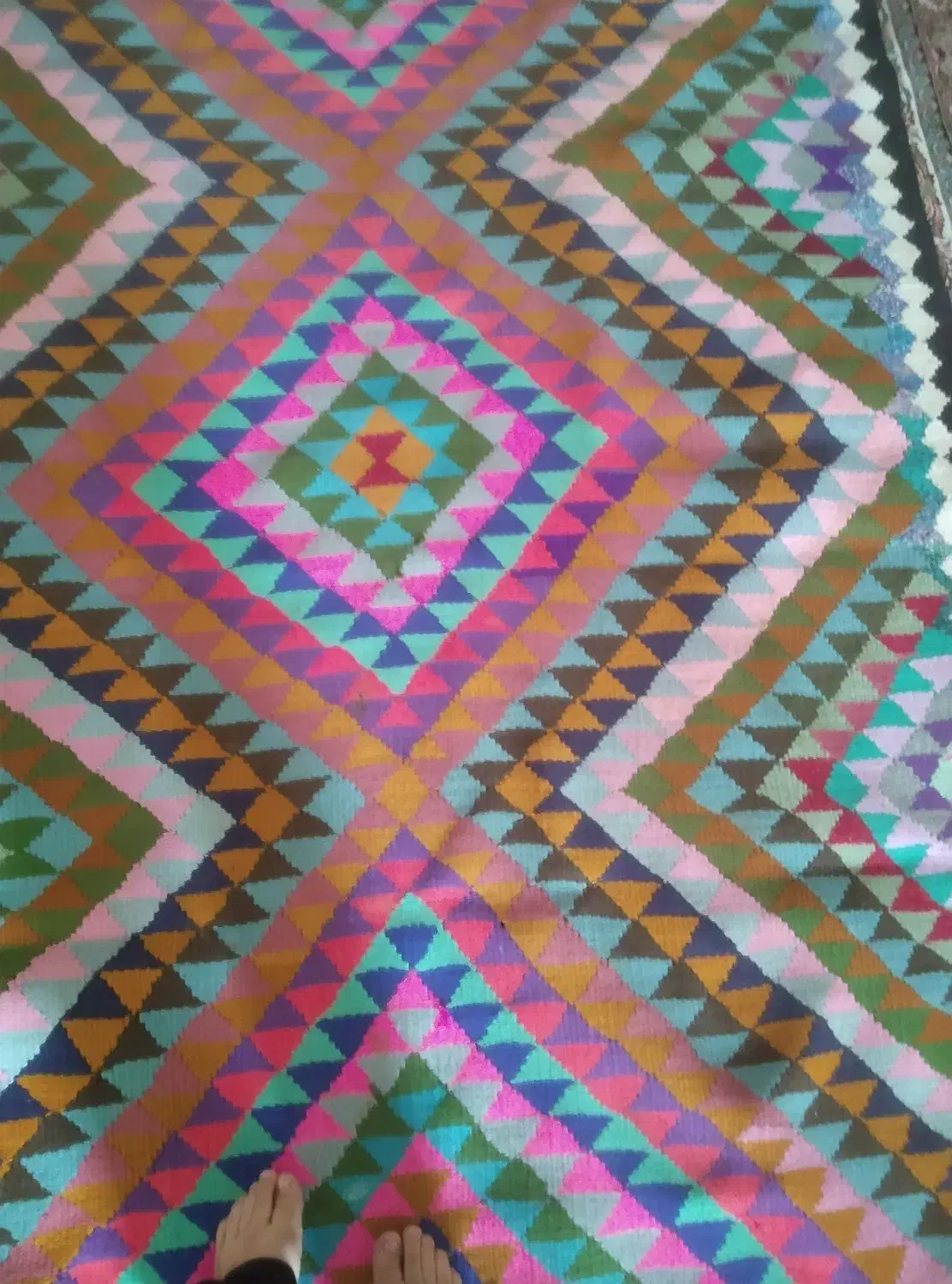 گلیم دست بافت قدیمی|گلیم، جاجیم، گبه|کوهدشت, |دیوار