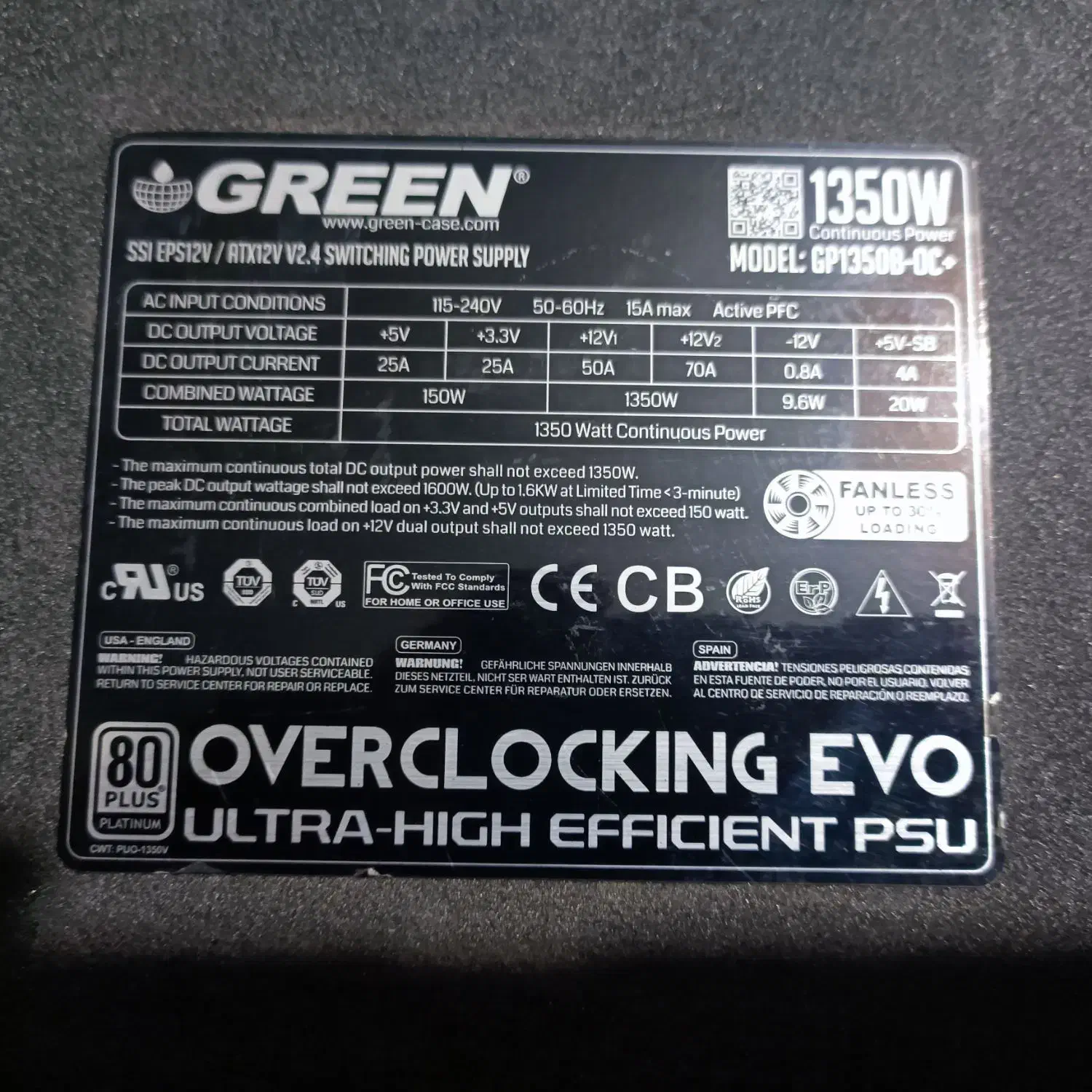 پاور اورکلاکینگ گرین 1350w ماژولار|قطعات و لوازم جانبی رایانه|تهران, علی‌آباد|دیوار