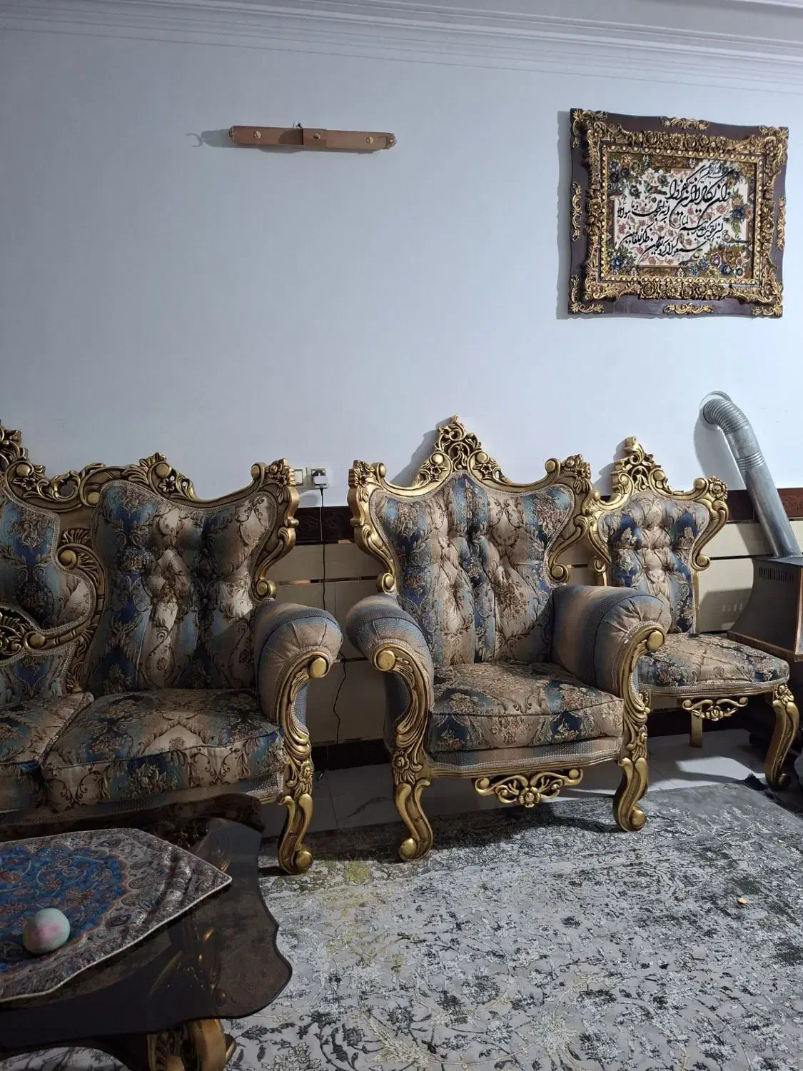 مبل سلطنتی نه نفره|مبلمان خانگی و میز عسلی|تاکستان, |دیوار