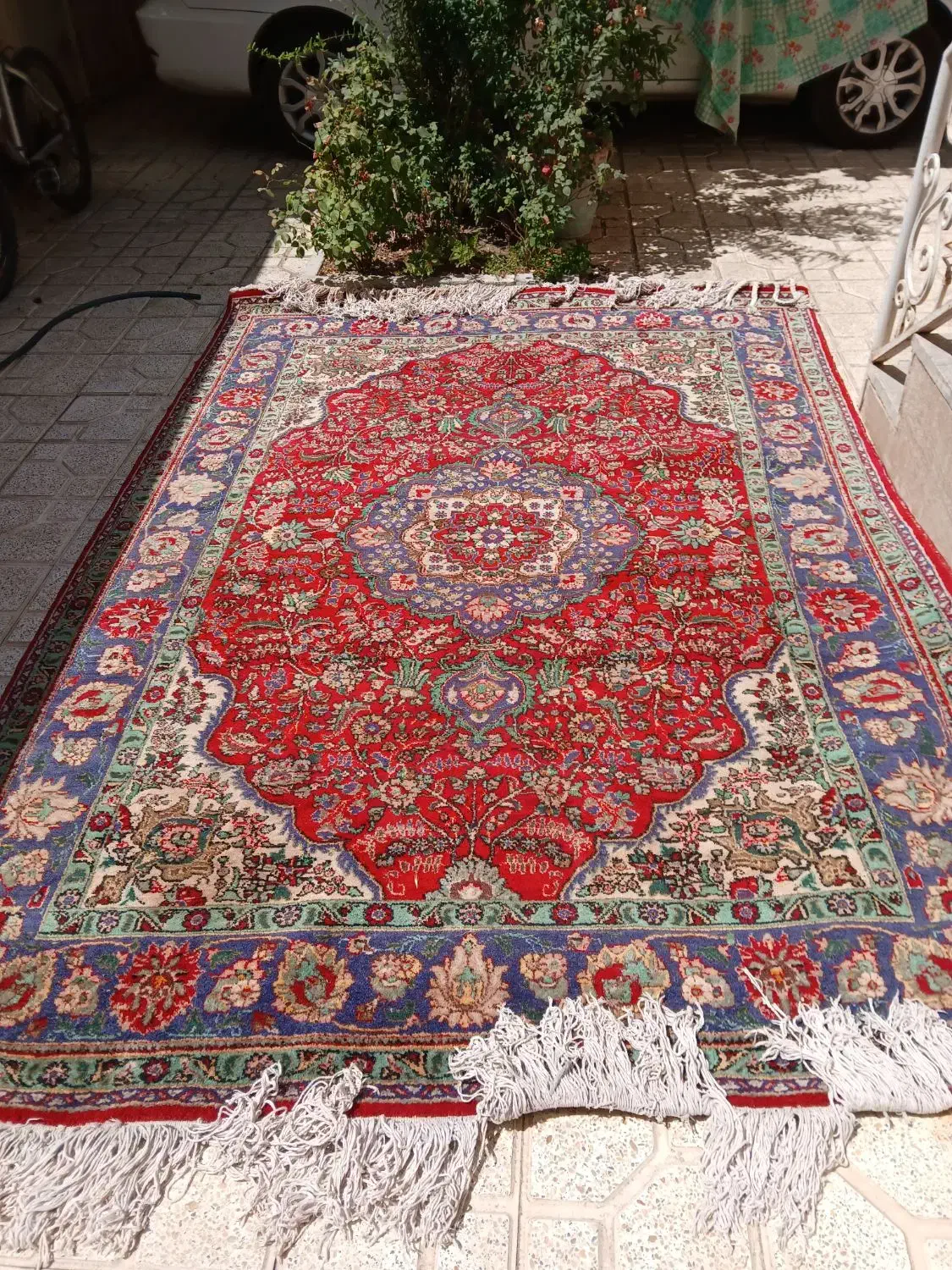 فرش دستباف پشمی 6 متری قرمز اصیل قیمت توافقی|فرش|خوی, |دیوار