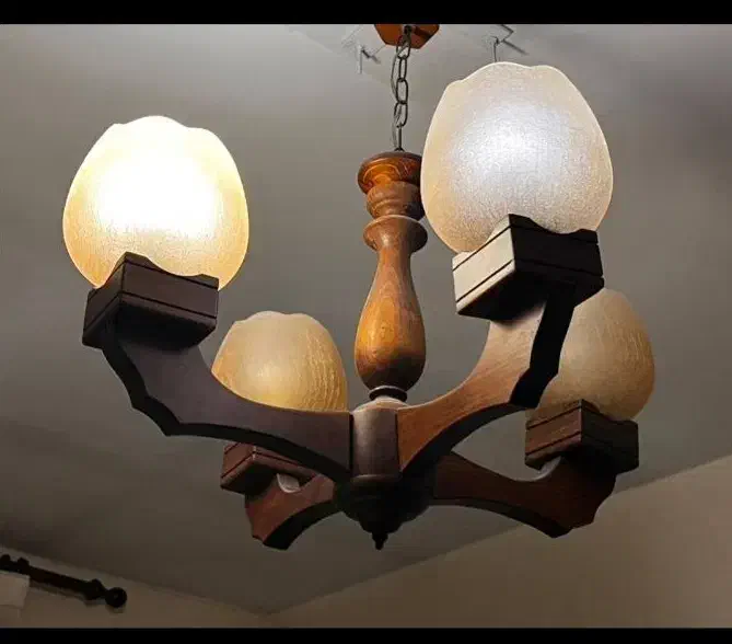 لوستر چوبی|لوستر و چراغ آویز|تهران, هروی|دیوار