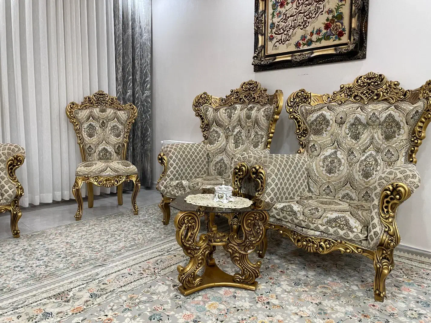 مبل سلطنتی ۹ نفره|مبلمان خانگی و میز عسلی|مریوان, |دیوار