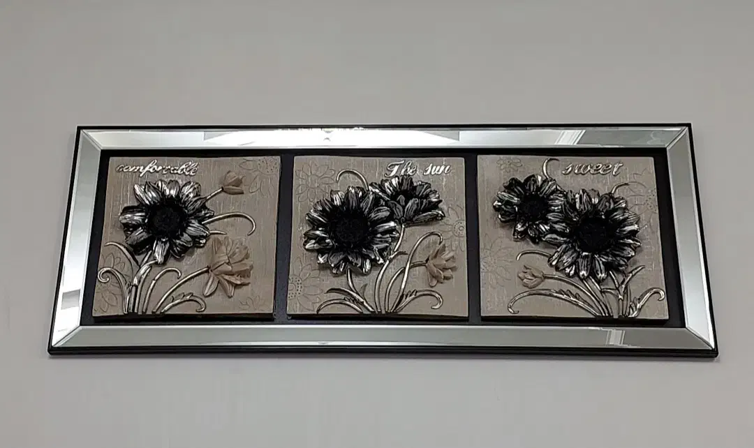 تابلو آینه ای گل برجسته|تابلو، نقاشی، عکس|اسلام‌شهر, شهرک قائمیه|دیوار