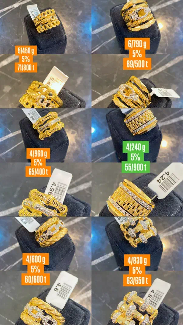 انگشتر‌ها طلا پرتوفیلو۵٪(فروش استثنایی)|جواهرات|تبریز, |دیوار