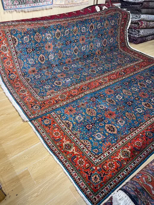 فرش دستبافت جفت ۸ متری تبریز زمینه ابی|فرش|تهران, سلسبیل شمالی|دیوار