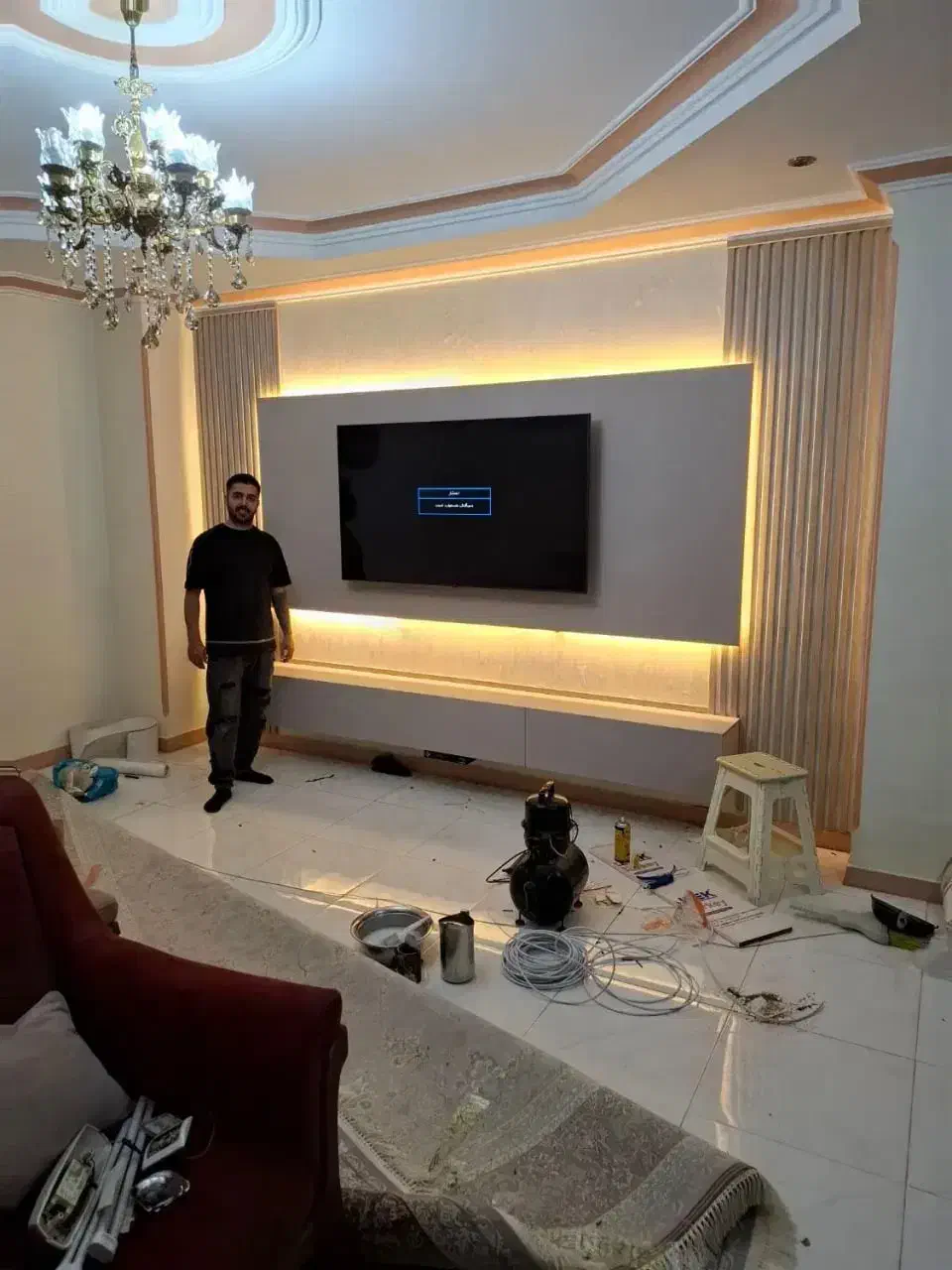 تعمیرات نصب خرده کاری ام دی اف کابینت Tv وال اقساط|خدمات پیشه و مهارت|مشهد, هنرستان|دیوار