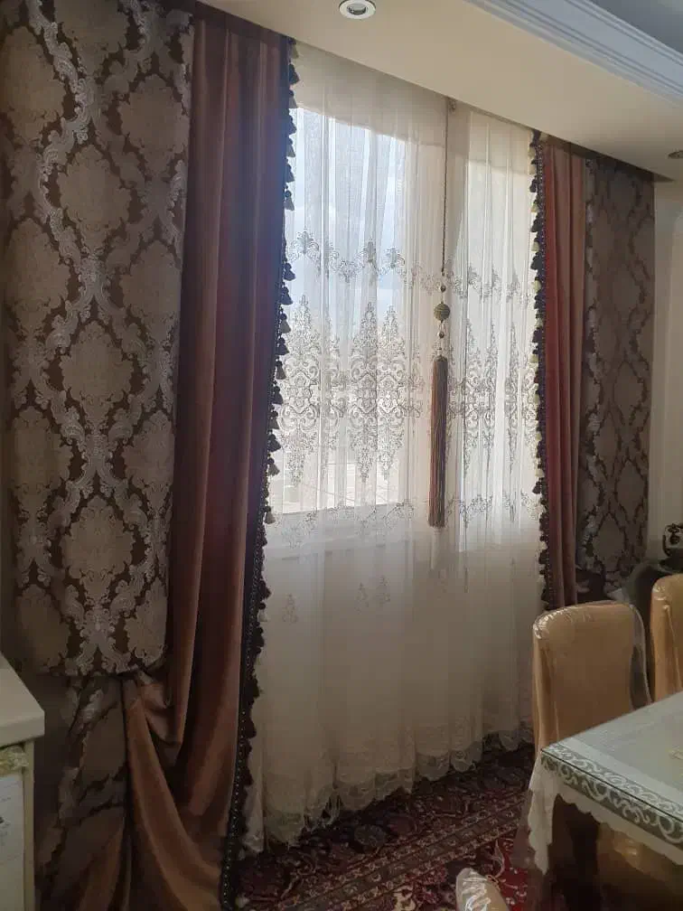 پرده حریر کارشده و والان مخمل|پرده، رانر، رومیزی|تهران, تهرانپارس شرقی|دیوار