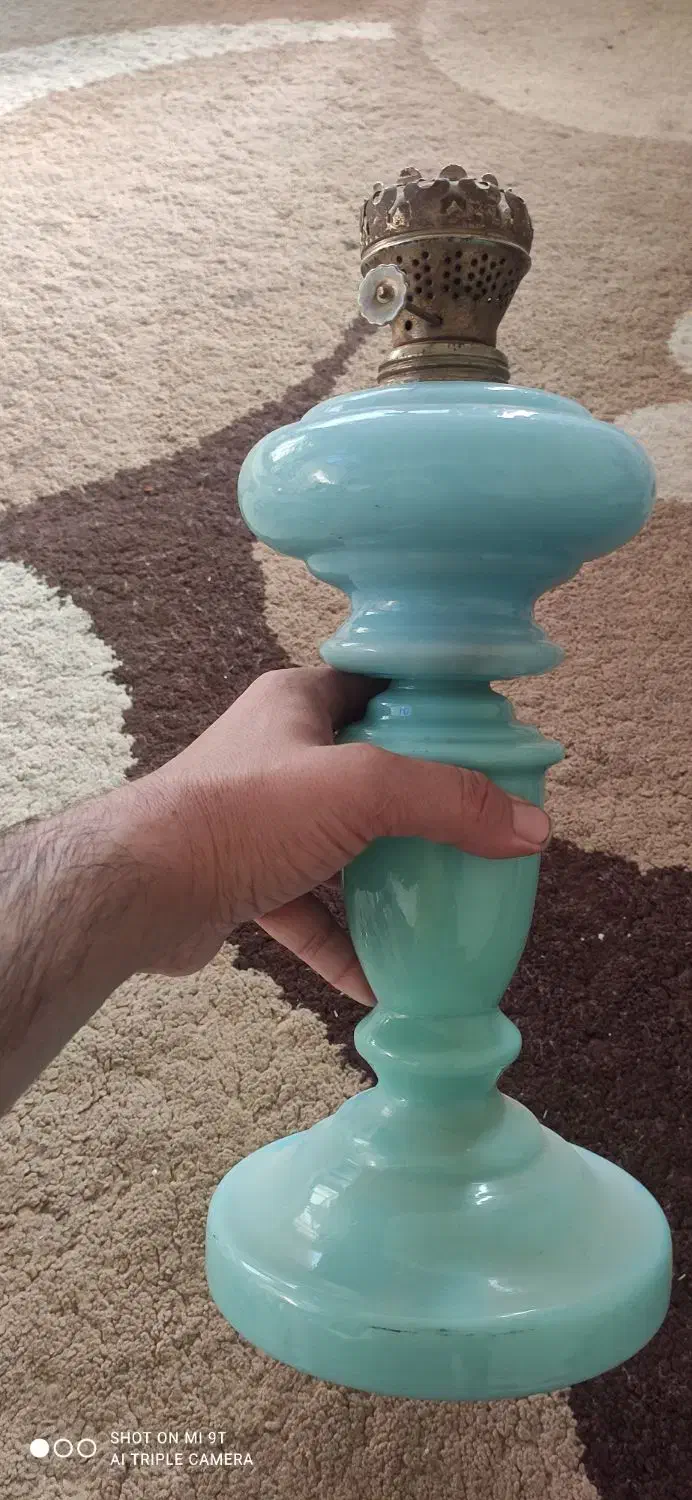 چراغ گردسوز اتریشی قدیمی عتیقه قاجاری|کلکسیون اشیاء عتیقه|لنجان, |دیوار