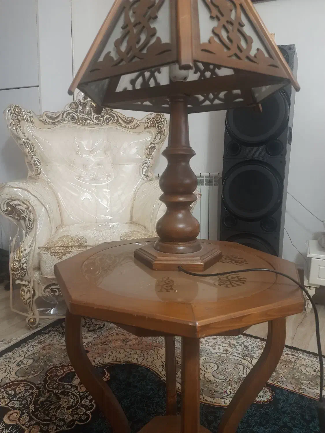 آباژورچوبی باپایه|چراغ خواب و آباژور|رشت, یخسازی|دیوار