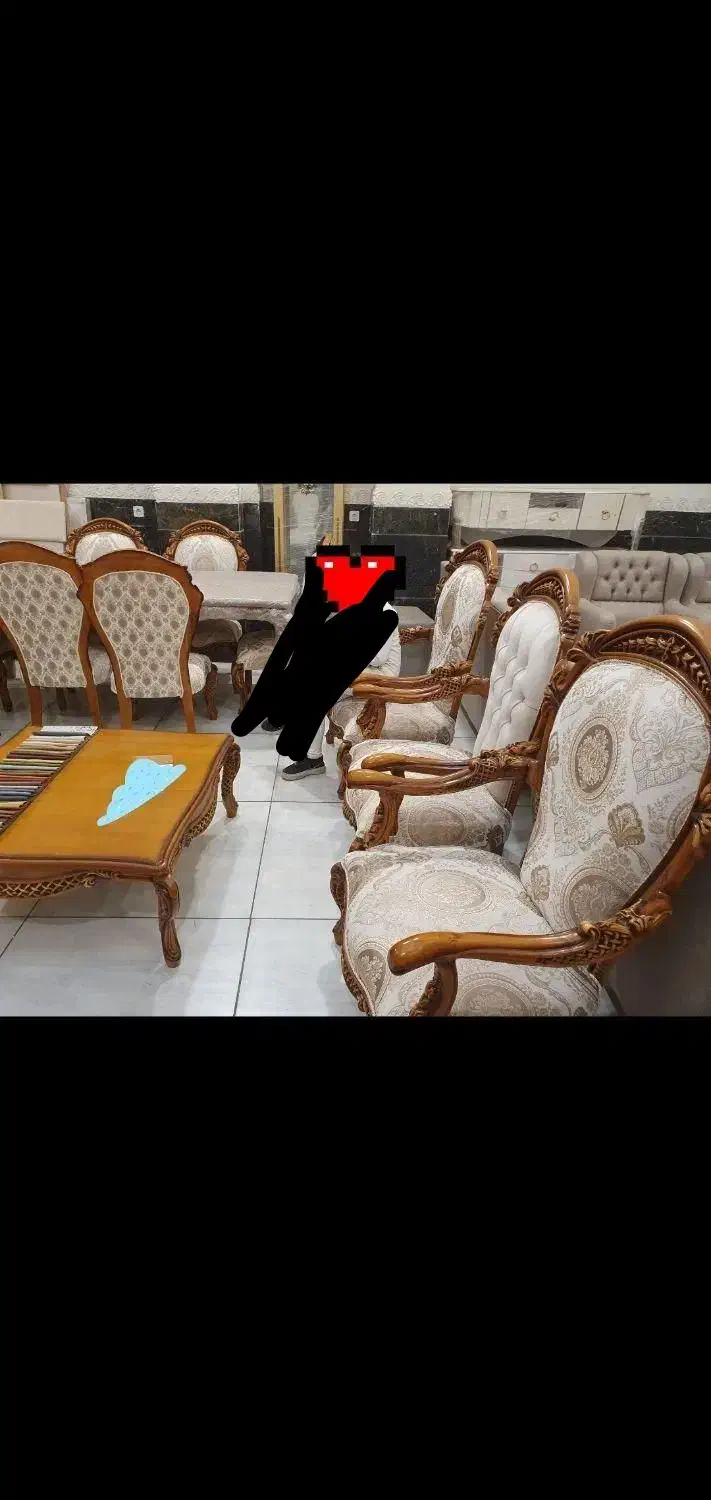 ست مبلمان سلطنتی فرانسوی ۹ نفره و غذاخوری ۶ نفره|مبلمان خانگی و میز عسلی|تهران, شهرک پاسداران|دیوار
