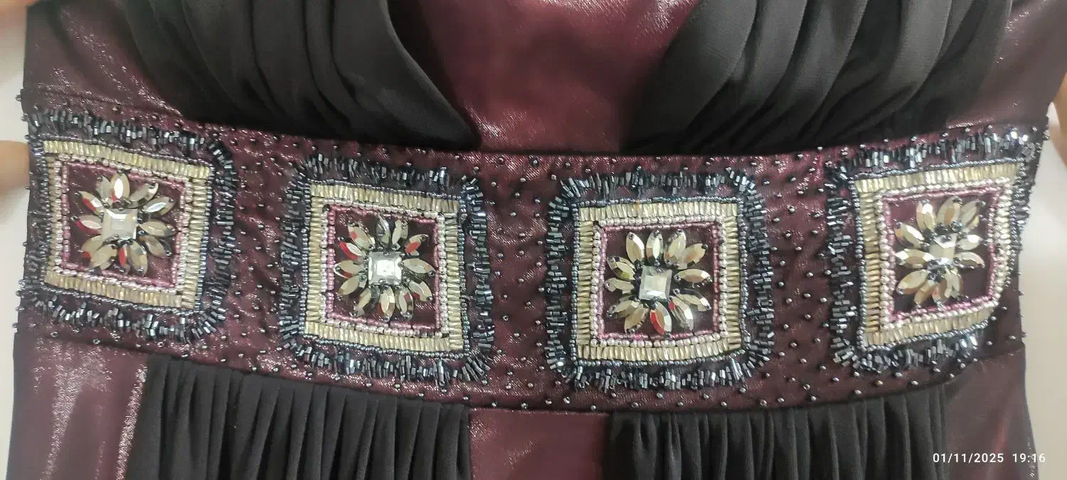 لباس مجلسی حریر سنگدوزی|لباس|ری, دولتآباد|دیوار