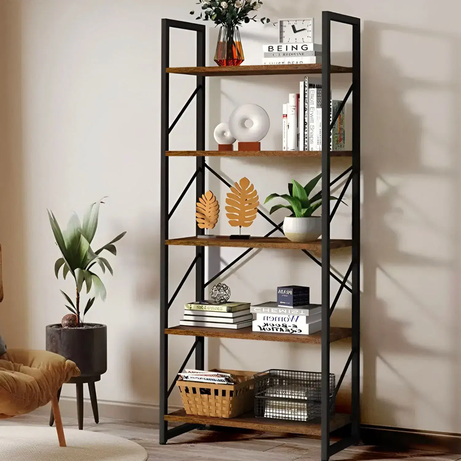 کتابخانه ۵ طبقه مدرن / قفسه / شلف / دکور / ویترین|کتابخانه، شلف، قفسه‌های دیواری|شیراز, زرهی|دیوار