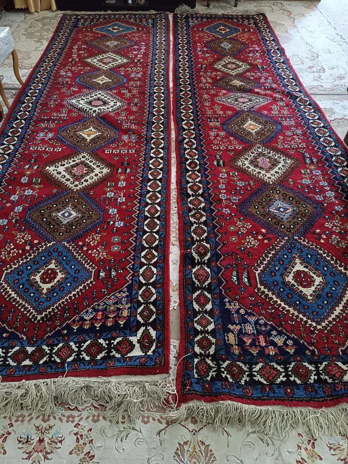 دو عدد کناره دستباف، یلمه پشم در پشم|فرش|شاهین‌شهر, شهرک هشت بهشت|دیوار