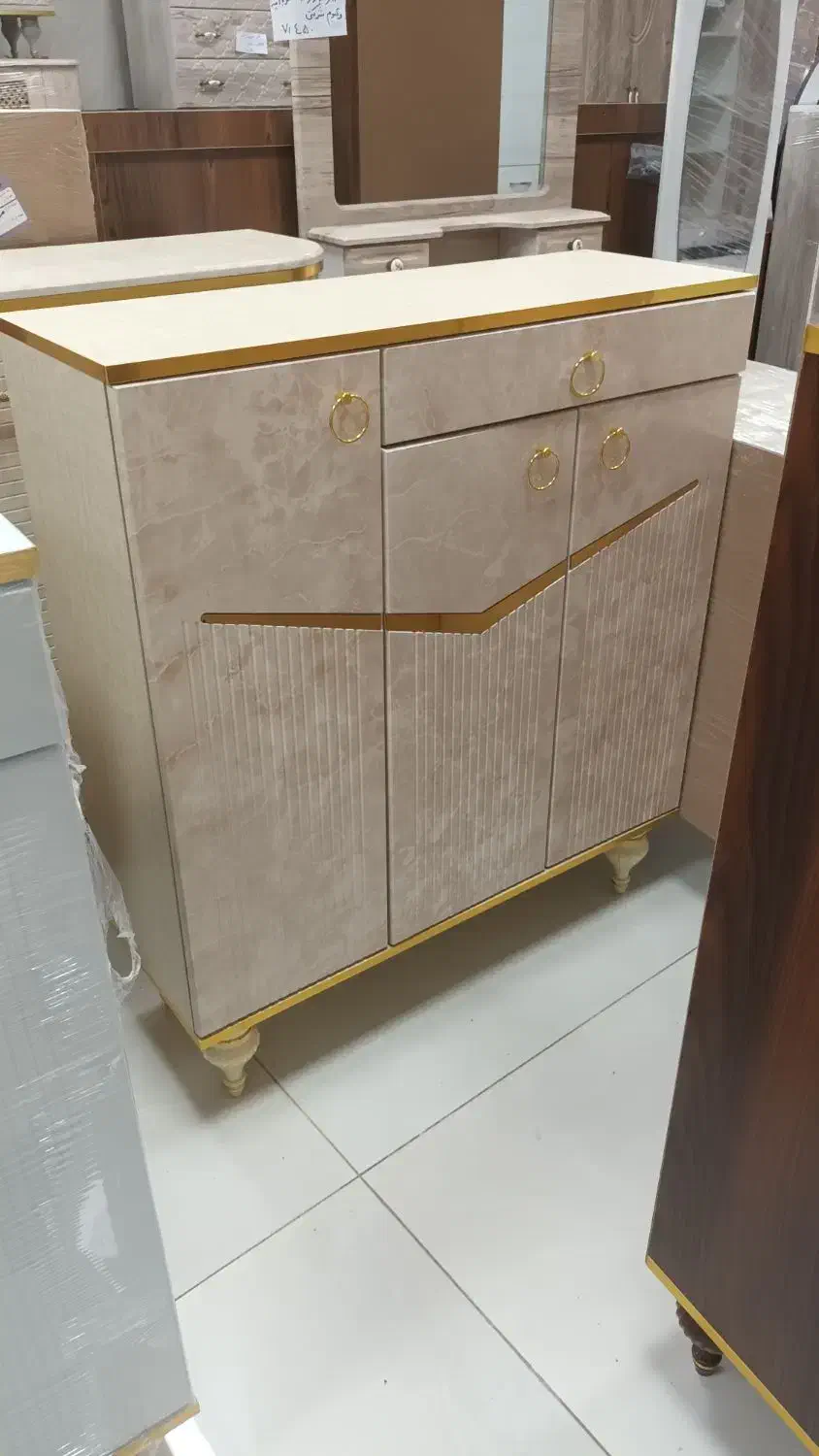 جا کفشی دو درب تک کشو چوبکده اهورا|جاکفشی، کمد، دراور|الوند, |دیوار