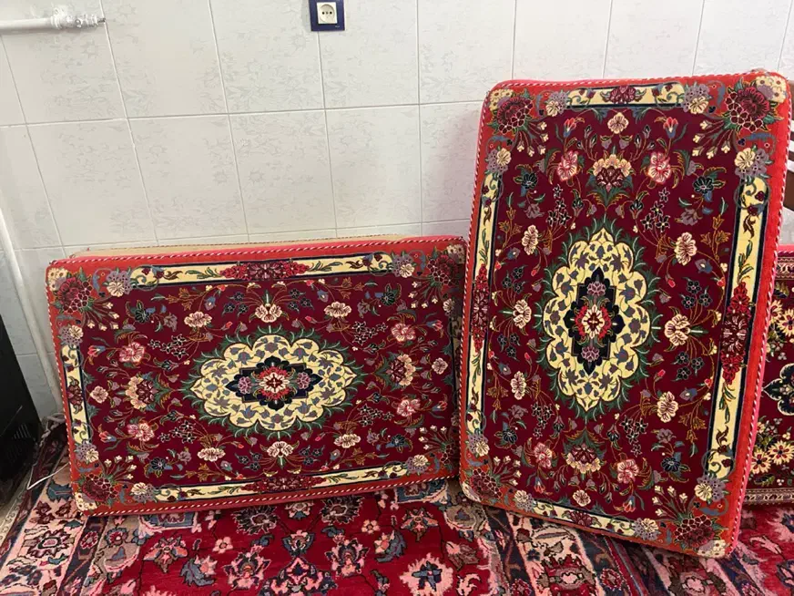 دو جفت پشتی بزرگ دستباف کرک درحد نو سالم|پشتی|قم, علی آباد|دیوار