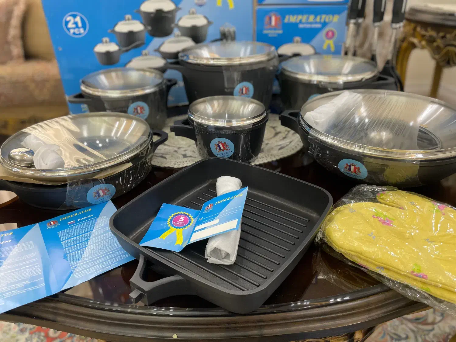 سرویس قابلمه چدن ۲۱پارچه اکبند امپراطور فرانسه|ظروف پختوپز|رباطکریم, رباطکریم|دیوار