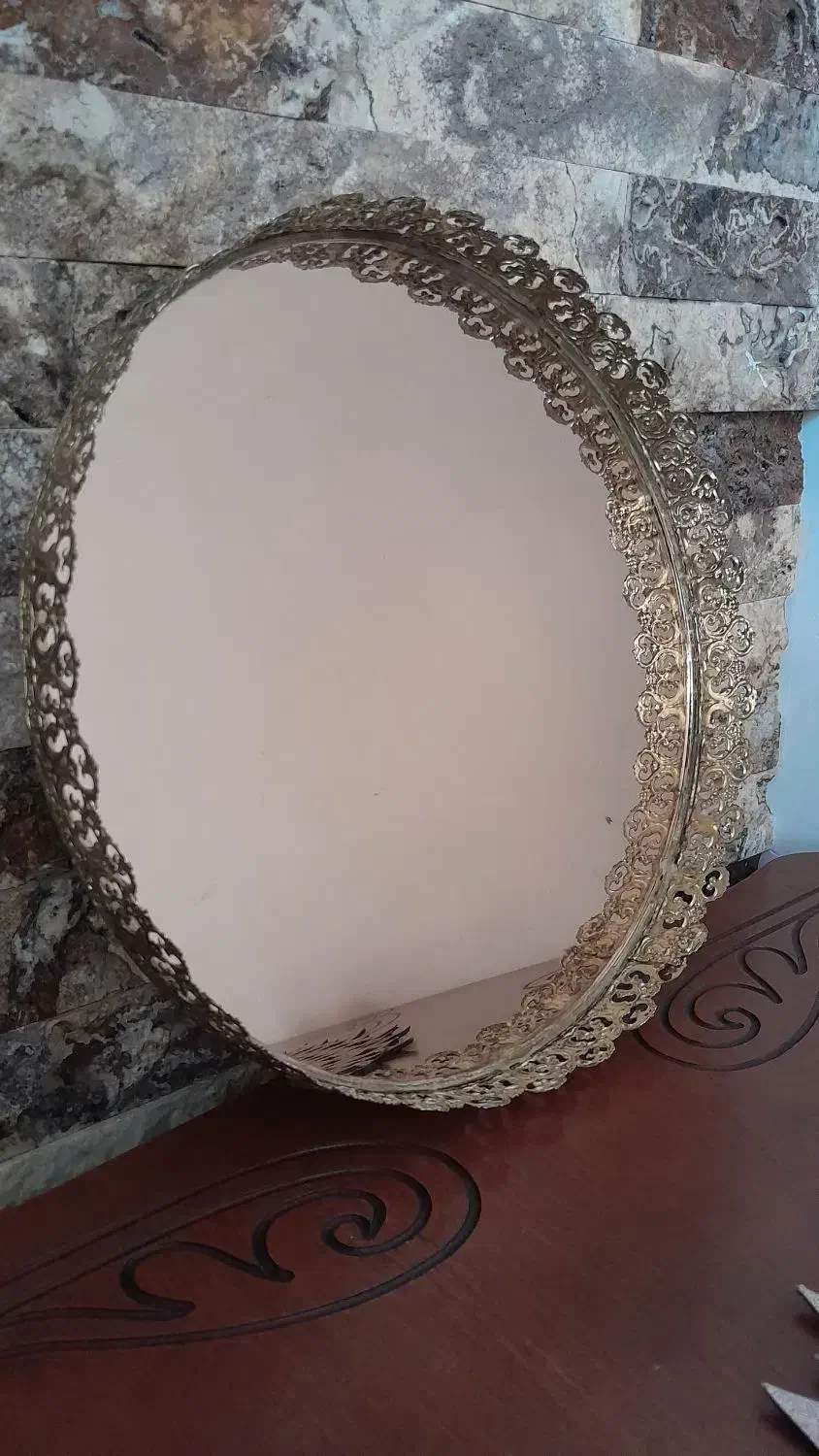 کندی با سینی آیینه ای طلایی|ظروف سرو و پذیرایی|تاکستان, |دیوار