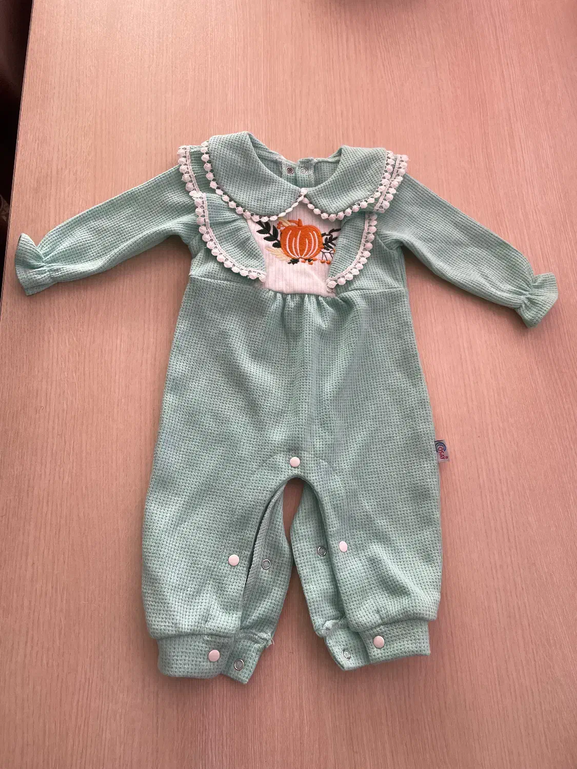رامپر نوزادی آستین بلند رنگ سبز فیروزه ای|کفش و لباس بچه|بندر انزلی, ساحل قو|دیوار